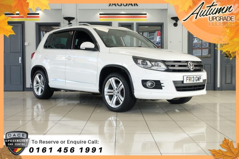 Used 2013 WHITE VOLKSWAGEN TIGUAN Estate 2.0 R LINE TDI BLUEMOTION TECH 4MOTION DSG 5d 139 BHP DIESEL (reg. 2013-06-21) (Automatic) for sale in Stockport