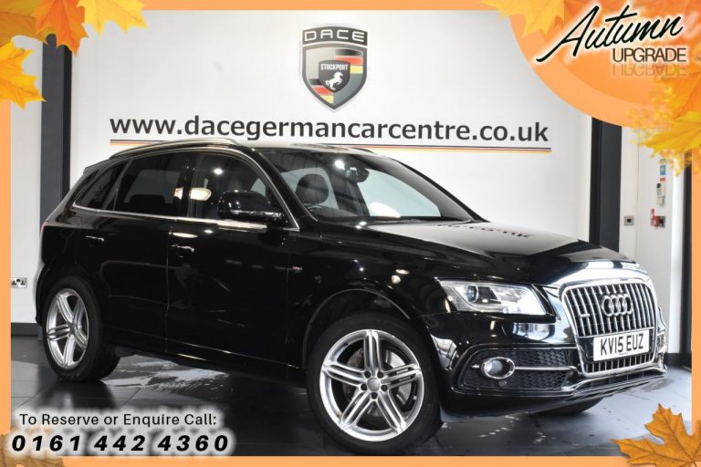 Used 2015 BLACK AUDI Q5 Estate 3.0 TDI QUATTRO S LINE PLUS 5DR AUTO 242 BHP DIESEL (reg. 2015-04-07) (Automatic) for sale in Stockport