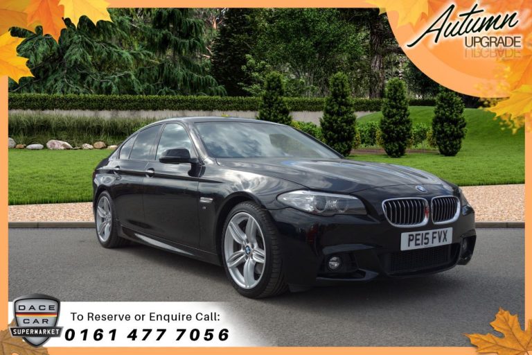 Used 2015 BLACK BMW 5 SERIES Saloon 2.0 528I M SPORT 4d 242 BHP PETROL (reg. 2015-03-02) (Automatic) for sale in Stockport