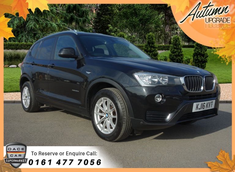 Used 2016 BLACK BMW X3 Estate 2.0 XDRIVE20D SE 5d AUTO 188 BHP DIESEL (reg. 2016-07-22) (Automatic) for sale in Stockport