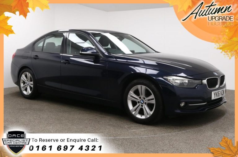 Used 2016 BLUE BMW 3 SERIES Saloon 2.0 320D ED SPORT 4d AUTO 161 BHP DIESEL (reg. 2016-03-14) (Automatic) for sale in Stockport