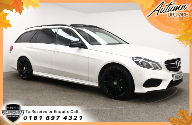 Used 2016 WHITE MERCEDES-BENZ E-CLASS Estate 2.1 E220 BLUETEC AMG NIGHT EDITION PREMIUM 5d AUTO 174 BHP DIESEL (reg. 2016-06-21) (Automatic) for sale in Stockport