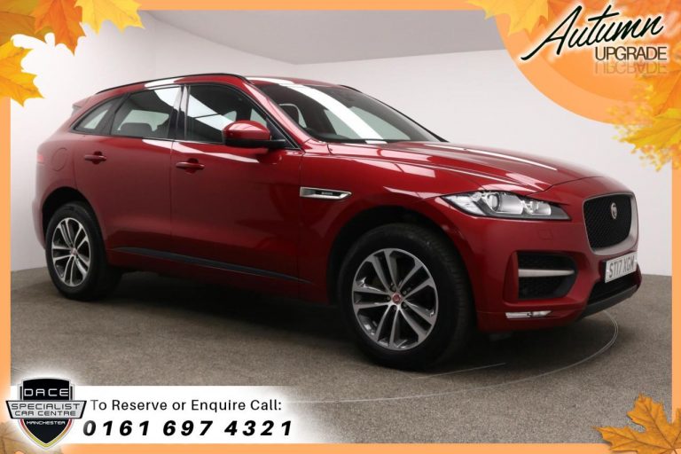 Used 2017 RED JAGUAR F-PACE Estate 2.0 R-SPORT AWD 5d AUTO 178 BHP DIESEL (reg. 2017-06-24) (Automatic) for sale in Stockport