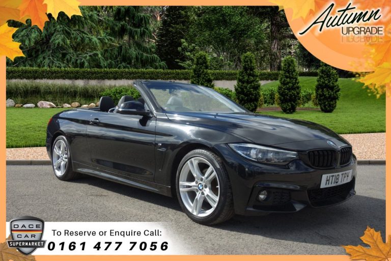 Used 2018 BLACK BMW 4 SERIES Convertible 2.0 420I M SPORT 2d AUTO 181 BHP PETROL (reg. 2018-06-30) (Automatic) for sale in Stockport