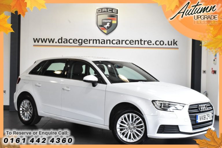 Used 2018 WHITE AUDI A3 Hatchback 1.0 SPORTBACK TFSI SE TECHNIK 5DR AUTO 114 BHP PETROL (reg. 2018-05-25) (Automatic) for sale in Stockport