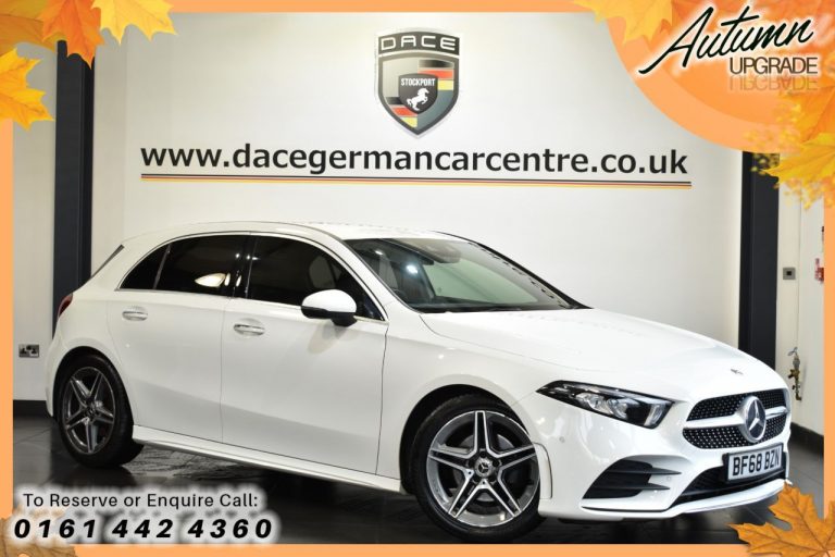 Used 2018 WHITE MERCEDES-BENZ A-CLASS Hatchback 1.3 A 200 AMG LINE [PREMIUM] 5DR AUTO 161 BHP PETROL (reg. 2018-09-01) (Automatic) for sale in Stockport