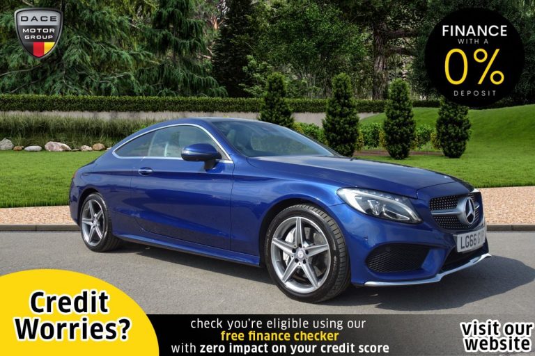 Used 2017 BLUE MERCEDES-BENZ C-CLASS Coupe 2.0 C 200 AMG LINE PREMIUM PLUS 2d AUTO 181 BHP PETROL (reg. 2017-01-01) (Automatic) for sale in Stockport