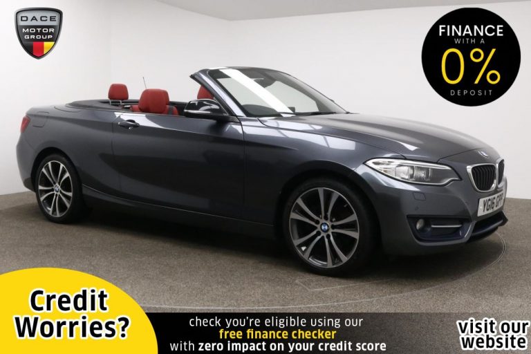 Used 2016 GREY BMW 2 SERIES Convertible 2.0 220D SPORT 2d AUTO 188 BHP DIESEL (reg. 2016-07-29) (Automatic) for sale in Stockport