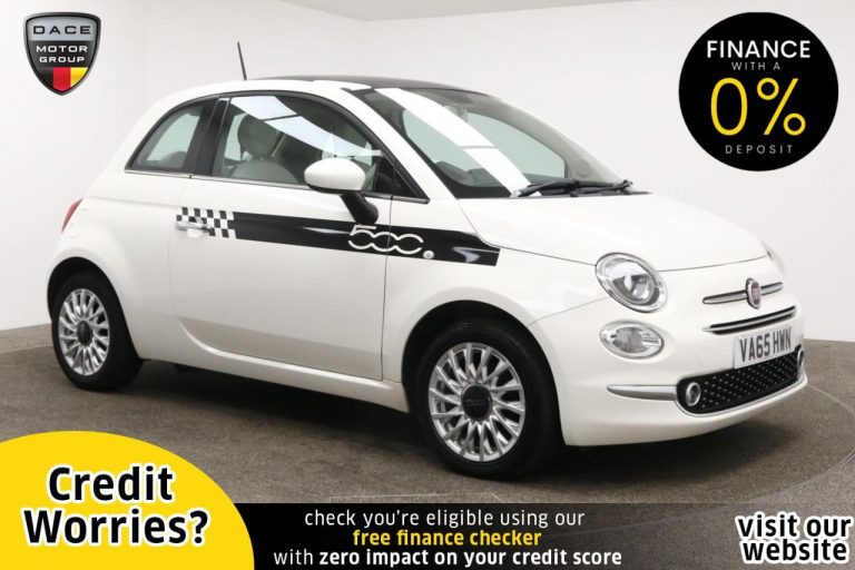 Used 2016 WHITE FIAT 500 Hatchback 1.2 LOUNGE DUALOGIC 3d AUTO 69 BHP PETROL (reg. 2016-01-12) (Automatic) for sale in Stockport