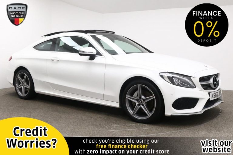 Used 2017 WHITE MERCEDES-BENZ C-CLASS Coupe 2.0 C 200 AMG LINE 2d AUTO 181 BHP PETROL (reg. 2017-11-29) (Automatic) for sale in Stockport