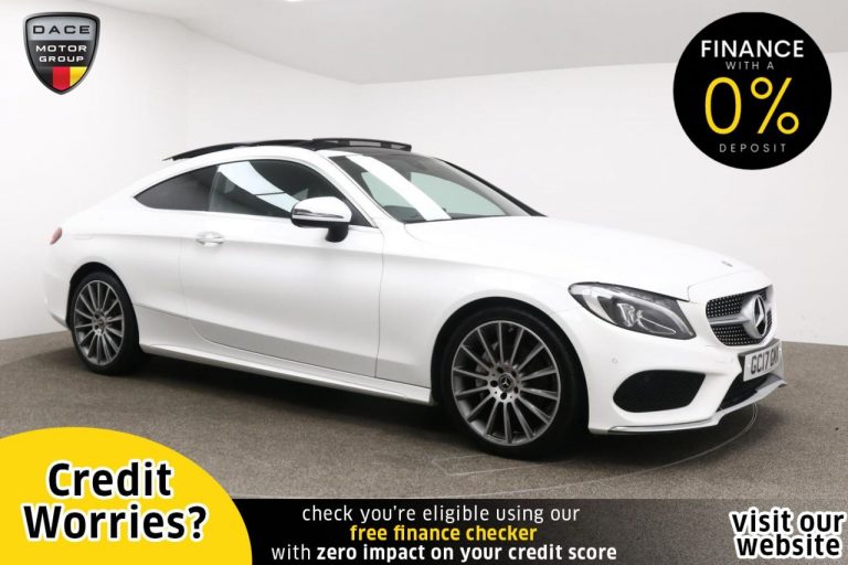 Used 2017 WHITE MERCEDES-BENZ C-CLASS Coupe 2.1 C 220 D AMG LINE PREMIUM 2d AUTO 168 BHP DIESEL (reg. 2017-07-07) (Automatic) for sale in Stockport