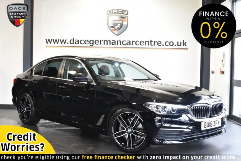 Used 2018 BLACK BMW 5 SERIES Saloon 2.0 520D SE 4DR AUTO 188 BHP DIESEL (reg. 2018-06-29) (Automatic) for sale in Stockport