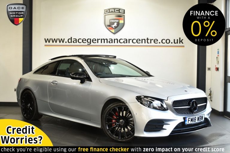 Used 2018 SILVER MERCEDES-BENZ E-CLASS Coupe 2.0 E 220 D AMG LINE PREMIUM 2DR AUTO 192 BHP DIESEL (reg. 2018-07-10) (Automatic) for sale in Stockport