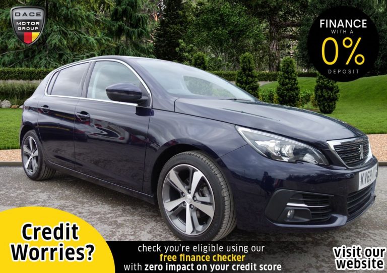Used 2019 BLUE PEUGEOT 308 Hatchback 1.2 PURETECH S/S ALLURE 5d AUTO 129 BHP PETROL (reg. 2019-09-30) (Automatic) for sale in Stockport