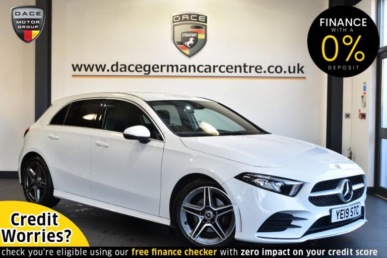 Used 2019 WHITE MERCEDES-BENZ A-CLASS Hatchback 1.5 A 180 D AMG LINE 5d AUTO 114 BHP DIESEL (reg. 2019-08-22) (Automatic) for sale in Stockport