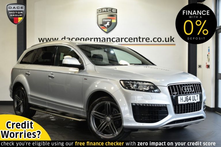 Used 2014 SILVER AUDI Q7 4x4 3.0 TDI QUATTRO S LINE SPORT EDITION 5DR 242 BHP DIESEL (reg. 2014-10-31) (Automatic) for sale in Stockport