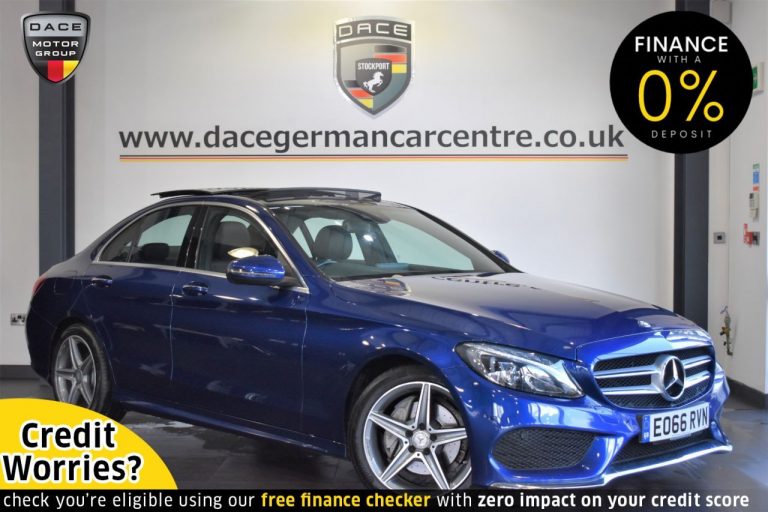 Used 2016 BLUE MERCEDES-BENZ C-CLASS Saloon 2.0 C200 AMG LINE PREMIUM PLUS 4DR AUTO 184 BHP PETROL (reg. 2016-10-08) (Automatic) for sale in Stockport