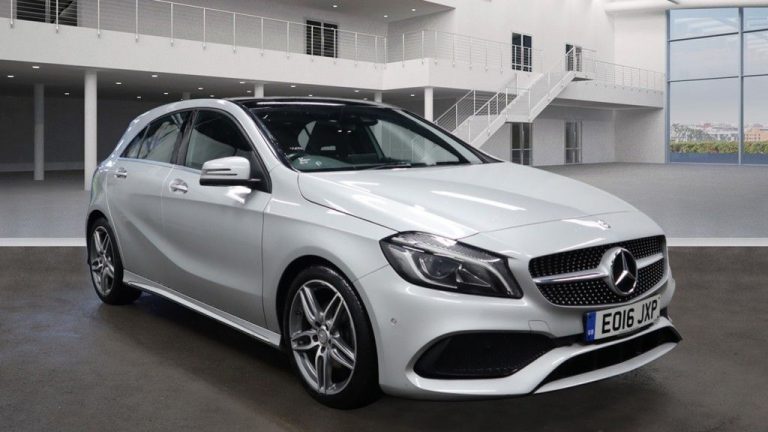 Used 2016 SILVER MERCEDES-BENZ A-CLASS Hatchback 1.6 A 180 AMG LINE PREMIUM PLUS 5DR AUTO 121 BHP PETROL (reg. 2016-03-21) (Automatic) for sale in Stockport