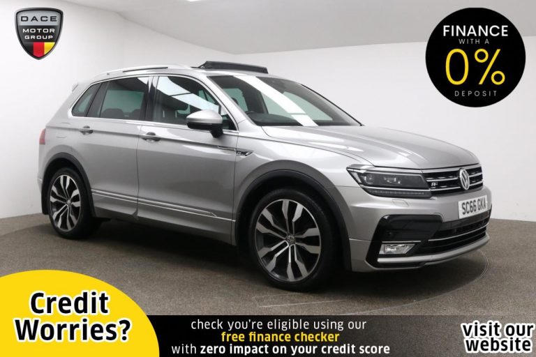 Used 2016 SILVER VOLKSWAGEN TIGUAN Estate 2.0 R-LINE TDI BMT 4MOTION DSG 5d 188 BHP DIESEL (reg. 2016-12-30) (Automatic) for sale in Stockport