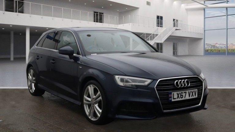 Used 2017 BLUE AUDI A3 Hatchback 1.6 TDI S LINE 5DR AUTO 114 BHP DIESEL (reg. 2017-09-06) (Automatic) for sale in Stockport