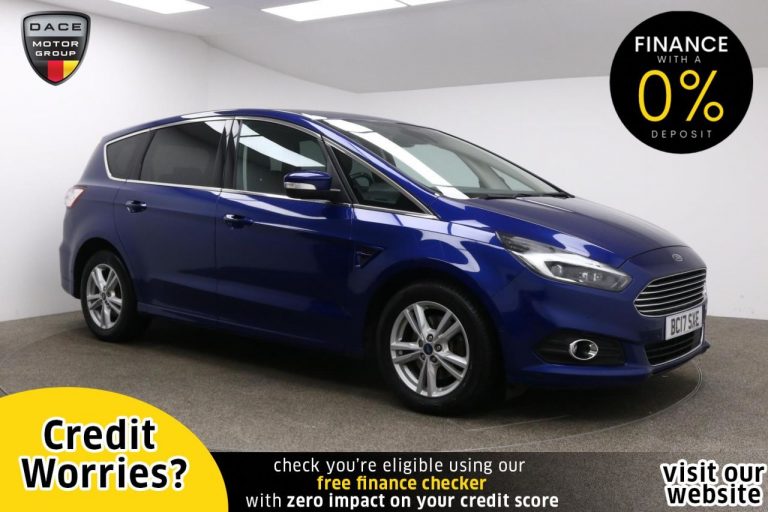 Used 2017 BLUE FORD S-MAX MPV 2.0 TITANIUM TDCI 5d AUTO 148 BHP DIESEL (reg. 2017-07-27) (Automatic) for sale in Stockport