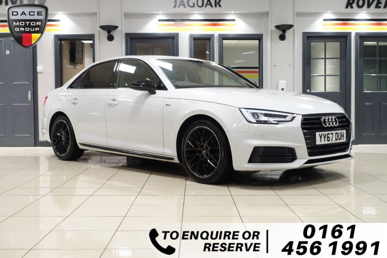 Used 2017 WHITE AUDI A4 Saloon 2.0 TFSI BLACK EDITION 4d 188 BHP PETROL (reg. 2017-09-15) (Automatic) for sale in Stockport