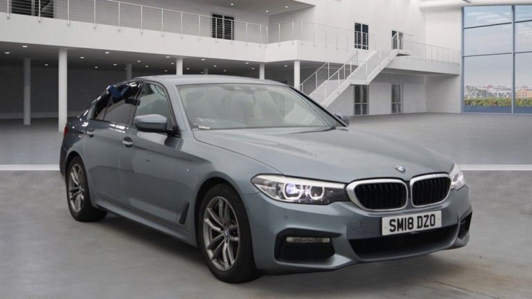 Used 2018 BLUE BMW 5 SERIES Saloon 2.0 520D M SPORT 4DR AUTO 188 BHP DIESEL (reg. 2018-05-31) (Automatic) for sale in Stockport