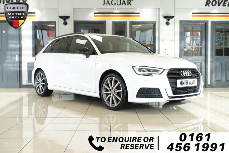 Used 2018 WHITE AUDI A3 Hatchback 1.5 TFSI BLACK EDITION 5d AUTO 148 BHP PETROL (reg. 2018-06-29) (Automatic) for sale in Stockport