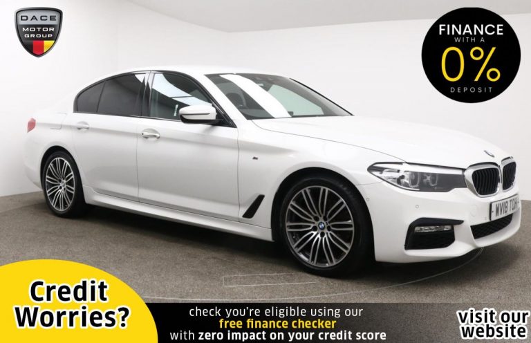 Used 2018 WHITE BMW 5 SERIES Saloon 2.0 520D XDRIVE M SPORT 4d AUTO 188 BHP DIESEL (reg. 2018-03-15) (Automatic) for sale in Stockport
