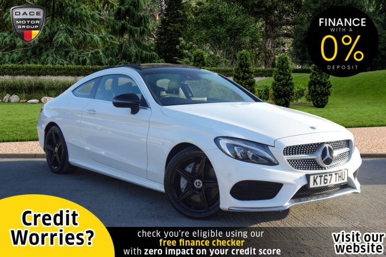 Used 2018 WHITE MERCEDES-BENZ C-CLASS Coupe 2.1 C 250 D AMG LINE PREMIUM PLUS 2d 201 BHP DIESEL (reg. 2018-01-23) (Automatic) for sale in Stockport