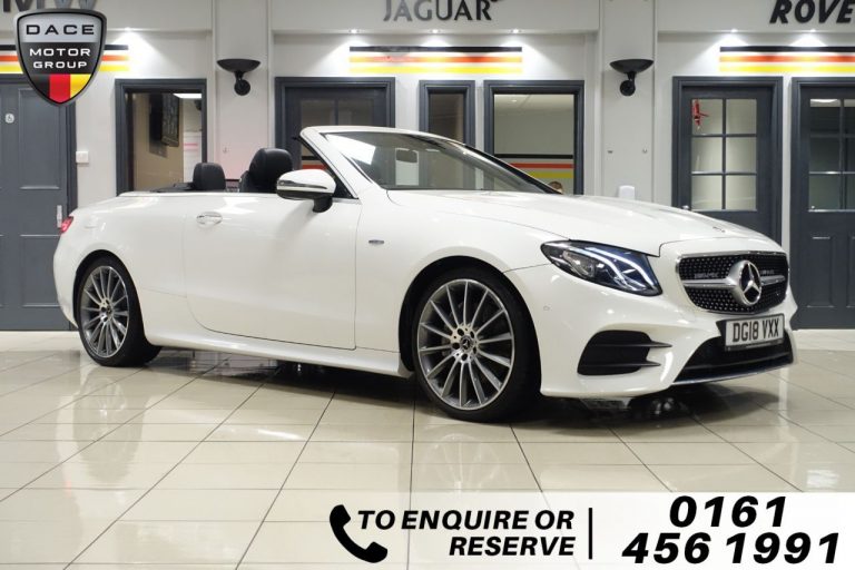 Used 2018 WHITE MERCEDES-BENZ E-CLASS Convertible 2.0 E 220 D AMG LINE PREMIUM 2d 192 BHP DIESEL (reg. 2018-03-02) (Automatic) for sale in Stockport