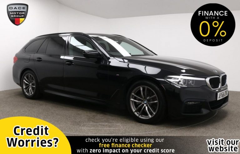 Used 2019 BLACK BMW 5 SERIES Estate 2.0 520D M SPORT TOURING 5d AUTO 188 BHP DIESEL (reg. 2019-02-28) (Automatic) for sale in Stockport