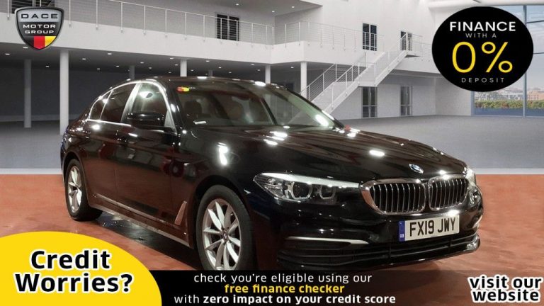 Used 2019 BLACK BMW 5 SERIES Saloon 2.0 520D SE 4d AUTO 188 BHP DIESEL (reg. 2019-03-13) (Automatic) for sale in Stockport