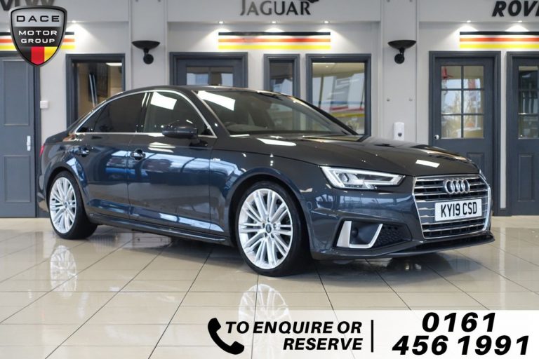 Used 2019 GREY AUDI A4 Saloon 2.0 TDI S LINE 4d AUTO 188 BHP DIESEL (reg. 2019-07-26) (Automatic) for sale in Stockport