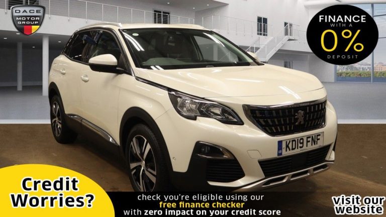 Used 2019 WHITE PEUGEOT 3008 Hatchback 1.5 BLUEHDI S/S ALLURE 5d AUTO 129 BHP DIESEL (reg. 2019-07-19) (Automatic) for sale in Stockport