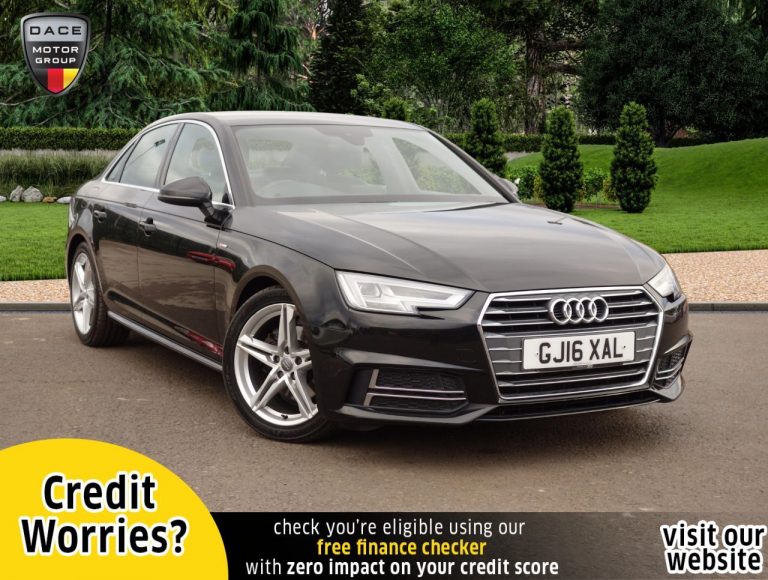 Used 2016 BLACK AUDI A4 Saloon 2.0 TDI S LINE 4d AUTO 148 BHP DIESEL (reg. 2016-05-06) (Automatic) for sale in Stockport