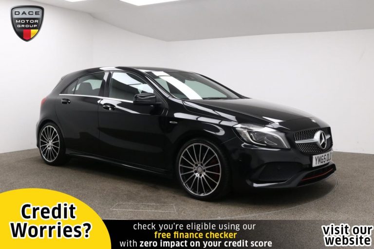 Used 2016 BLACK MERCEDES-BENZ A-CLASS Hatchback 2.0 A 250 4MATIC AMG 5d AUTO 215 BHP PETROL (reg. 2016-01-15) (Automatic) for sale in Stockport