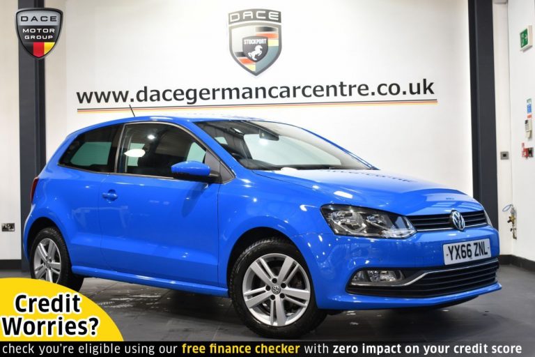 Used 2016 BLUE VOLKSWAGEN POLO Hatchback 1.2 MATCH TSI DSG 3DR AUTO 89 BHP PETROL (reg. 2016-09-15) (Automatic) for sale in Stockport