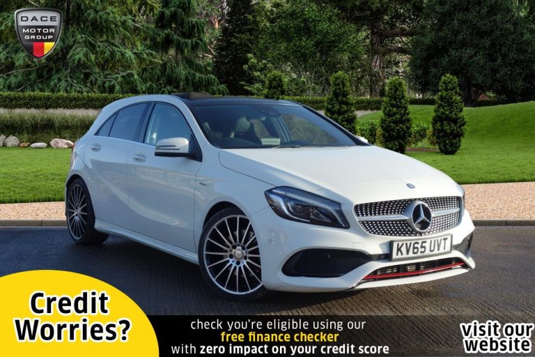 Used 2016 WHITE MERCEDES-BENZ A-CLASS Hatchback 2.0 A 250 4MATIC AMG PREMIUM 5d AUTO 215 BHP PETROL (reg. 2016-01-06) (Automatic) for sale in Stockport