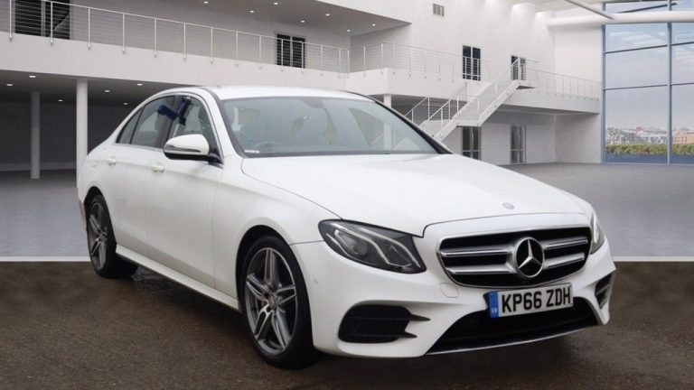 Used 2016 WHITE MERCEDES-BENZ E-CLASS Saloon 2.0 E 220 D AMG LINE 4d AUTO 192 BHP DIESEL (reg. 2016-10-19) (Automatic) for sale in Stockport
