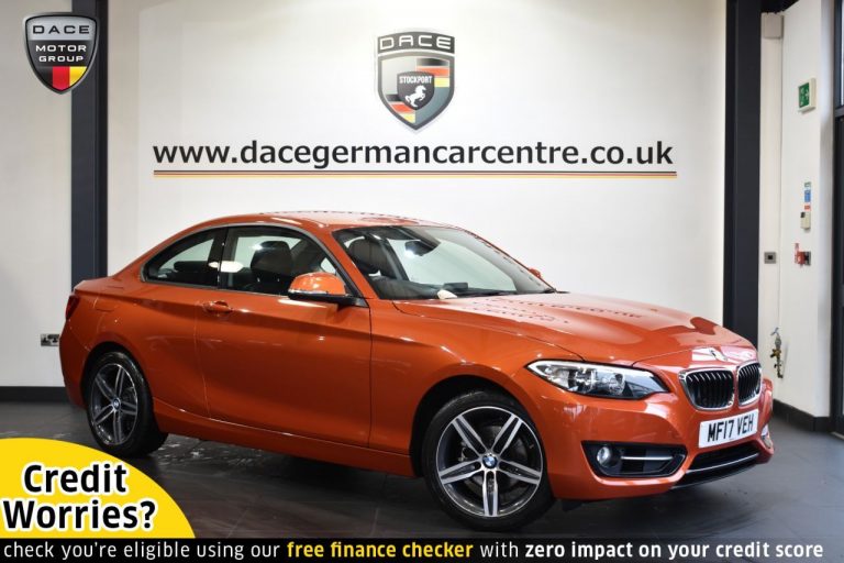 Used 2017 ORANGE BMW 2 SERIES Coupe 1.5 218I SPORT 2DR AUTO 134 BHP PETROL (reg. 2017-03-15) (Automatic) for sale in Stockport