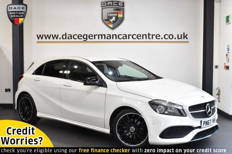 Used 2017 WHITE MERCEDES-BENZ A-CLASS Hatchback 1.6 A 160 AMG LINE EXECUTIVE 5DR 102 BHP PETROL (reg. 2017-09-05) (Automatic) for sale in Stockport