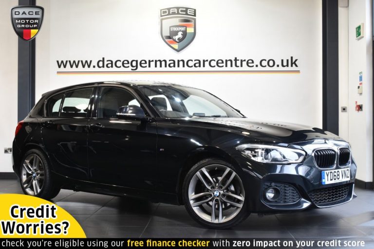 Used 2018 BLACK BMW 1 SERIES Hatchback 2.0 118D M SPORT 5DR AUTO 147 BHP DIESEL (reg. 2018-09-28) (Automatic) for sale in Stockport
