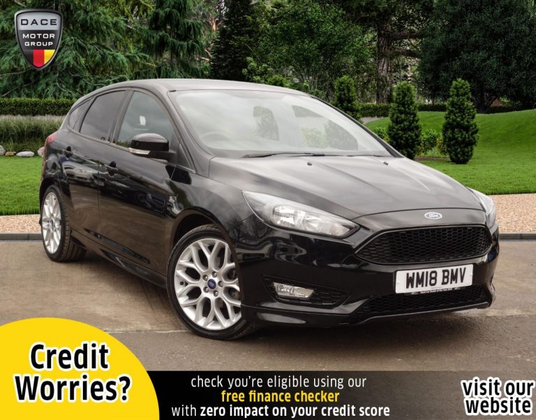 Used 2018 BLACK FORD FOCUS Hatchback 1.0 ST-LINE 5d AUTO 124 BHP PETROL (reg. 2018-05-31) (Automatic) for sale in Stockport