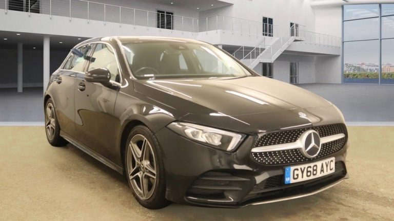Used 2018 BLACK MERCEDES-BENZ A-CLASS Hatchback 1.3 A 200 AMG LINE 5DR AUTO 161 BHP PETROL (reg. 2018-09-30) (Automatic) for sale in Stockport