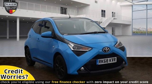Used 2018 BLUE TOYOTA AYGO Hatchback 1.0 VVT-I X-PRESS X-SHIFT 5d AUTO 69 BHP PETROL (reg. 2018-09-17) (Automatic) for sale in Stockport