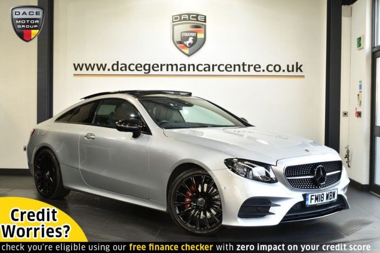 Used 2018 SILVER MERCEDES-BENZ E-CLASS Coupe 2.0 E 220 D AMG LINE PREMIUM 2DR AUTO 192 BHP DIESEL (reg. 2018-07-10) (Automatic) for sale in Stockport