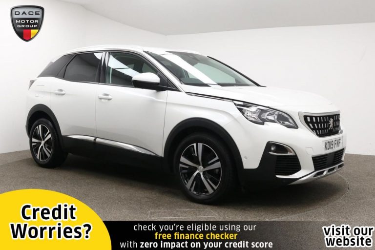 Used 2019 WHITE PEUGEOT 3008 Hatchback 1.5 BLUEHDI S/S ALLURE 5d AUTO 129 BHP DIESEL (reg. 2019-07-19) (Automatic) for sale in Stockport