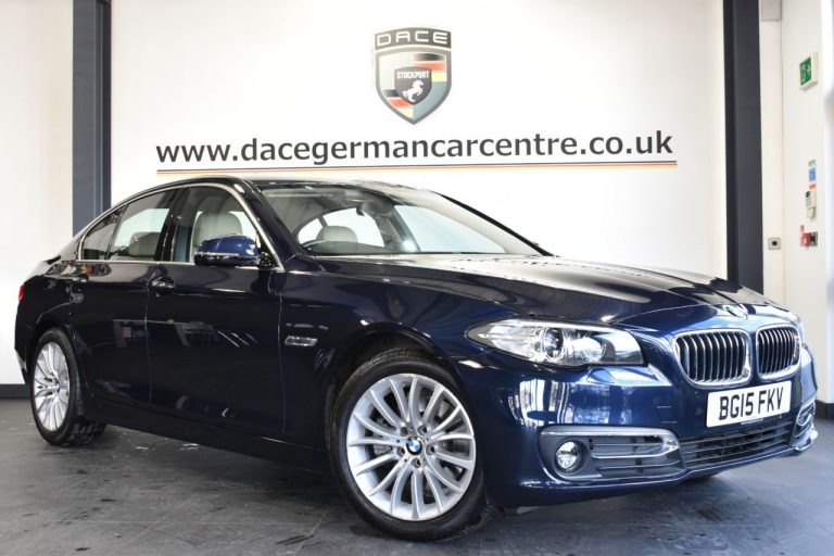 Used 2015 BLUE BMW 5 SERIES Saloon 2.0 520D LUXURY 4DR AUTO 188 BHP DIESEL (reg. 2015-03-31) (Automatic) for sale in Stockport