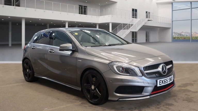 Used 2015 GREY MERCEDES-BENZ A-CLASS Hatchback 2.0 A250 4MATIC ENGINEERED BY AMG 5DR AUTO 211 BHP PETROL (reg. 2015-09-30) (Automatic) for sale in Stockport
